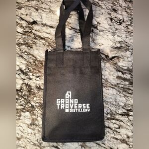 Grand Traverse Distillery Black Wine Carrier Bag Tote Gift